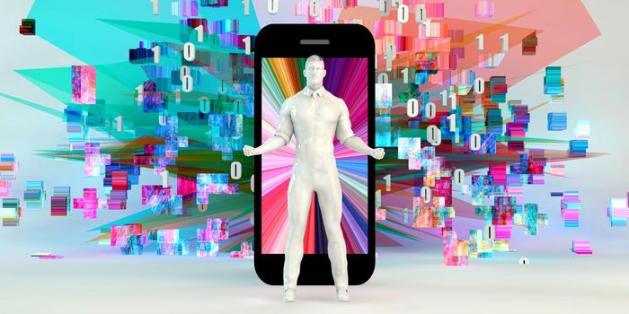 Young Business People Using Smartphone Empowered Technology Concept