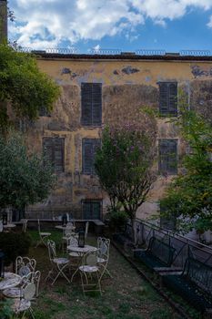 Overview of Fiuggi in Italy, Scenic sight in Fiuggi, province of Frosinone, Lazio, central Italy. Europe September 2020