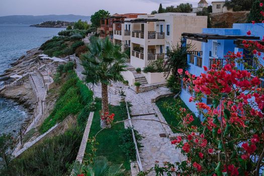 Crete Greece, Candia park village a luxury holiday village in Crete Greece by the ocean in traditional colors