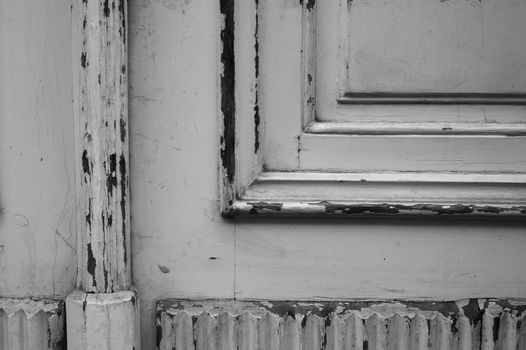 Old unmaintained part of a window frame