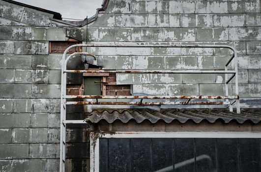 old industrial morbid wall, metal, old urban factory