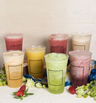 Fruit cocktails on a isolated white background