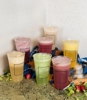 Fruit cocktails on a isolated white background