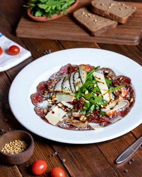 Beautiful fish salad with vegetables