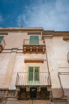 Sicily Italy, view of Noto old town and Noto Cathedral, Sicily, Italy. beautiful and typical streets and stairs in the baroque town of Noto in the province of Syracuse in Sicily