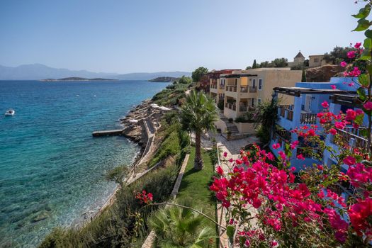 Crete Greece, Candia park village a luxury holiday village in Crete Greece by the ocean in traditional colors