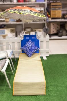 Outdoor summer chair at the store isolated