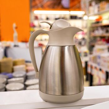 Premium kettle at the store close up