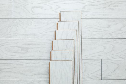 White wood laminates on the floor