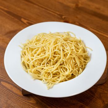 Fresh pasta, spaghetti close up