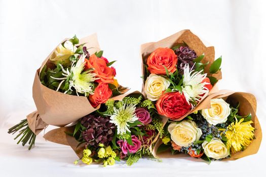Beautiful flower bouquet with white background