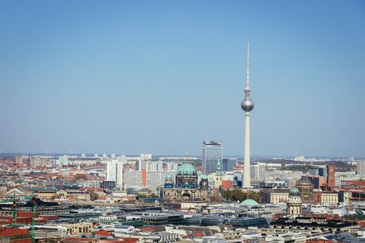 City of Berlin and, cathedral and famous TV tower, Germany