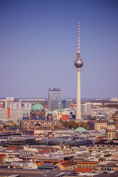 City of Berlin and, cathedral and famous TV tower, Germany