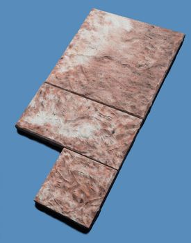 A sample of ground, wall stone shape on the unicolour background