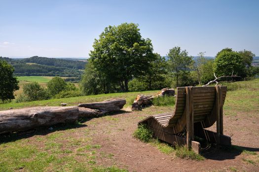 Hiking trail within the Vulkaneifel landscape, Germany
