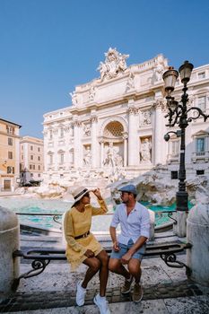 Trevi Fountain, rome, Italy. City trip Rome couple on city trip in Rome