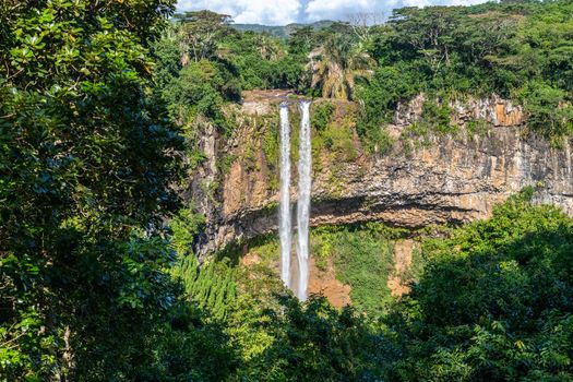 Chamarel waterfall on Mauritius island, Indian ocean