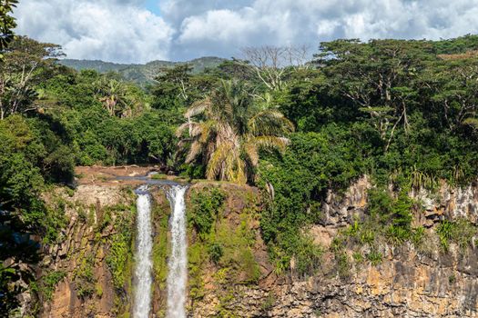 Chamarel waterfall on Mauritius island, Indian ocean