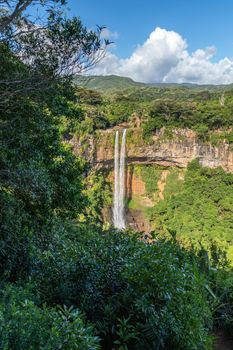 Chamarel waterfall on Mauritius island, Indian ocean