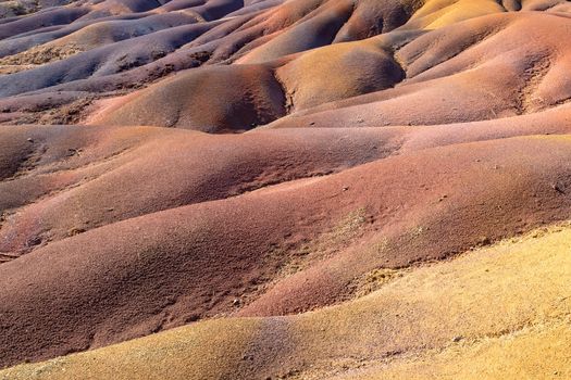 Seven coloured earth (sandstone formation with seven colours) on Mauritius island, Chamarel, Indian ocean