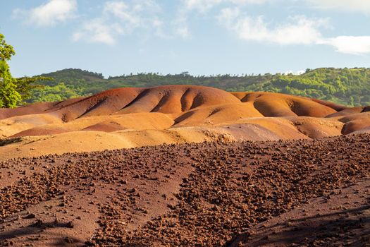 Seven coloured earth (sandstone formation with seven colours) on Mauritius island, Chamarel, Indian ocean