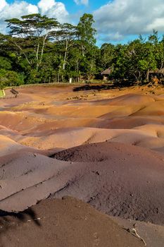 Seven coloured earth (sandstone formation with seven colours) on Mauritius island, Chamarel, Indian ocean