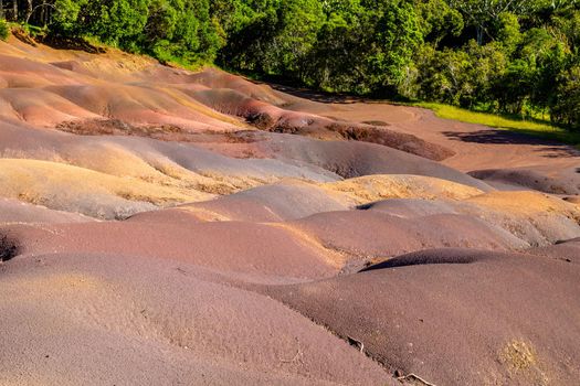 Seven coloured earth (sandstone formation with seven colours) on Mauritius island, Chamarel, Indian ocean