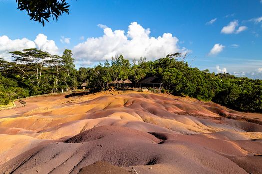 Seven coloured earth (sandstone formation with seven colours) on Mauritius island, Chamarel, Indian ocean