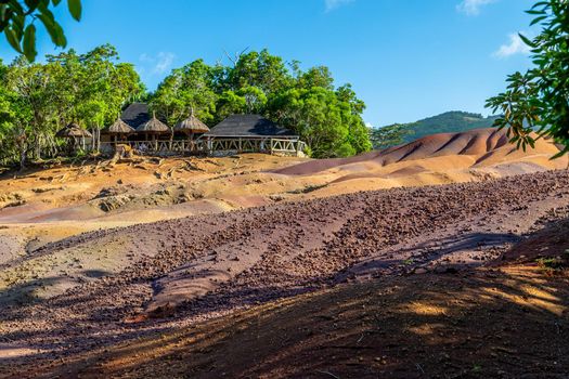 Seven coloured earth (sandstone formation with seven colours) on Mauritius island, Chamarel, Indian ocean