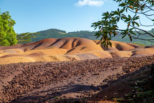 Seven coloured earth (sandstone formation with seven colours) on Mauritius island, Chamarel, Indian ocean