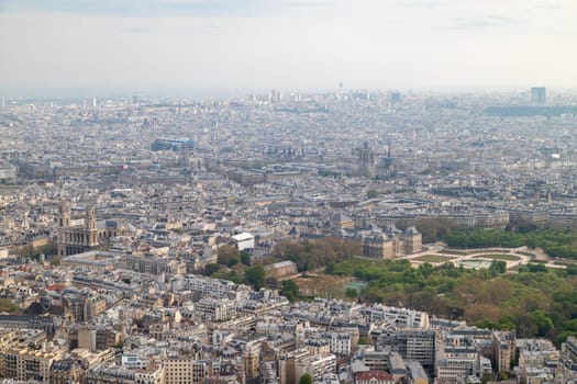 Aerial view from Tour Montparnasse at the city of Paris, France