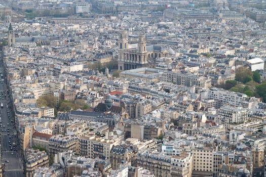 Aerial view from Tour Montparnasse at the city of Paris, France