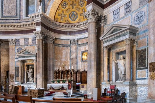 Rome Italy September 2020, view of Pantheon in the morning. Rome. Italy. Europe