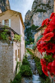 The Village of Moustiers-Sainte-Marie, Provence, France June 2020 Europe