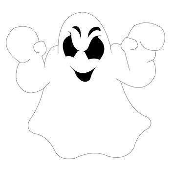 A white Halloween scary ghost.