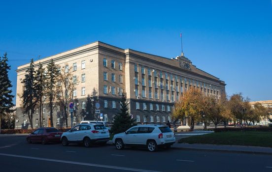 October 22, 2018, Oryol, Russia. The building of the regional administration on Lenin Square in Orel.