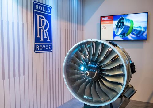 August 31, 2019, Moscow region, Russia. Rolls-Royce Trent 7000 is a turbofan engine for the widebody Airbus A330neo aircraft.