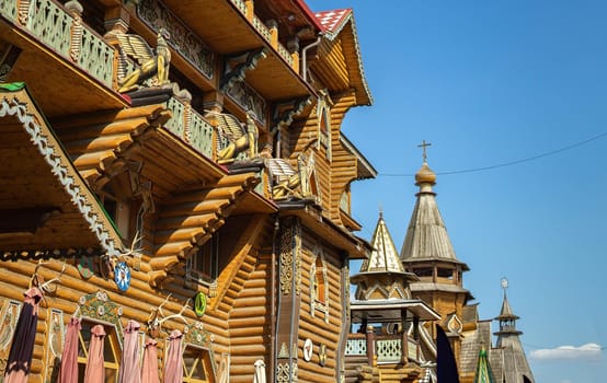 Buildings on the territory of the Izmailovsky Kremlin cultural and entertainment complex in Moscow.