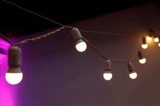 Garland of lamps, Light bulbs on a string