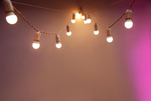 Garland of lamps, Light bulbs on a string