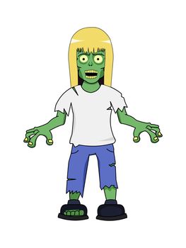 Zombie Girl with Blonde Hair