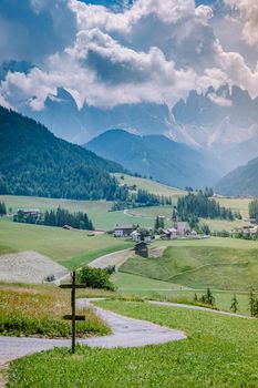 Dolomites Italy, Santa Magdalena Village in Dolomites area Italy Europe Val Di Funes