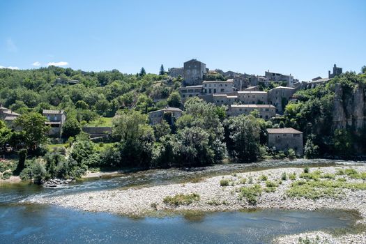 Ardeche France, view of the village of Balazuc in Ardeche. France Europe