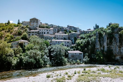 Ardeche France, view of the village of Balazuc in Ardeche. France Europe