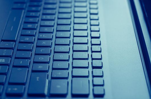Closeup picture of a black laptop keyboard