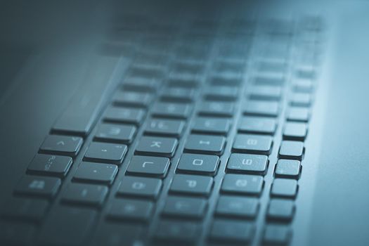 Closeup picture of a black laptop keyboard