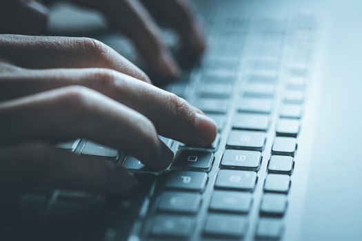 Closeup picture of a black laptop keyboard