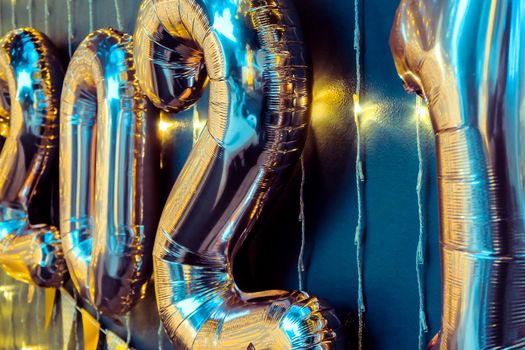 Golden 2021 balloons, New Year Concept background