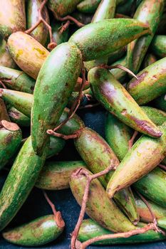 Fresh Dittoceras Maculatum Kerr Fruits, It is a rare fruit from Doi Phu Kha, Nan Province, northern Thailand.