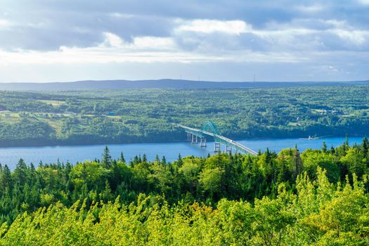 View of the Seal Island Bridge, in Cape Breton island, Nova Scotia, Canada